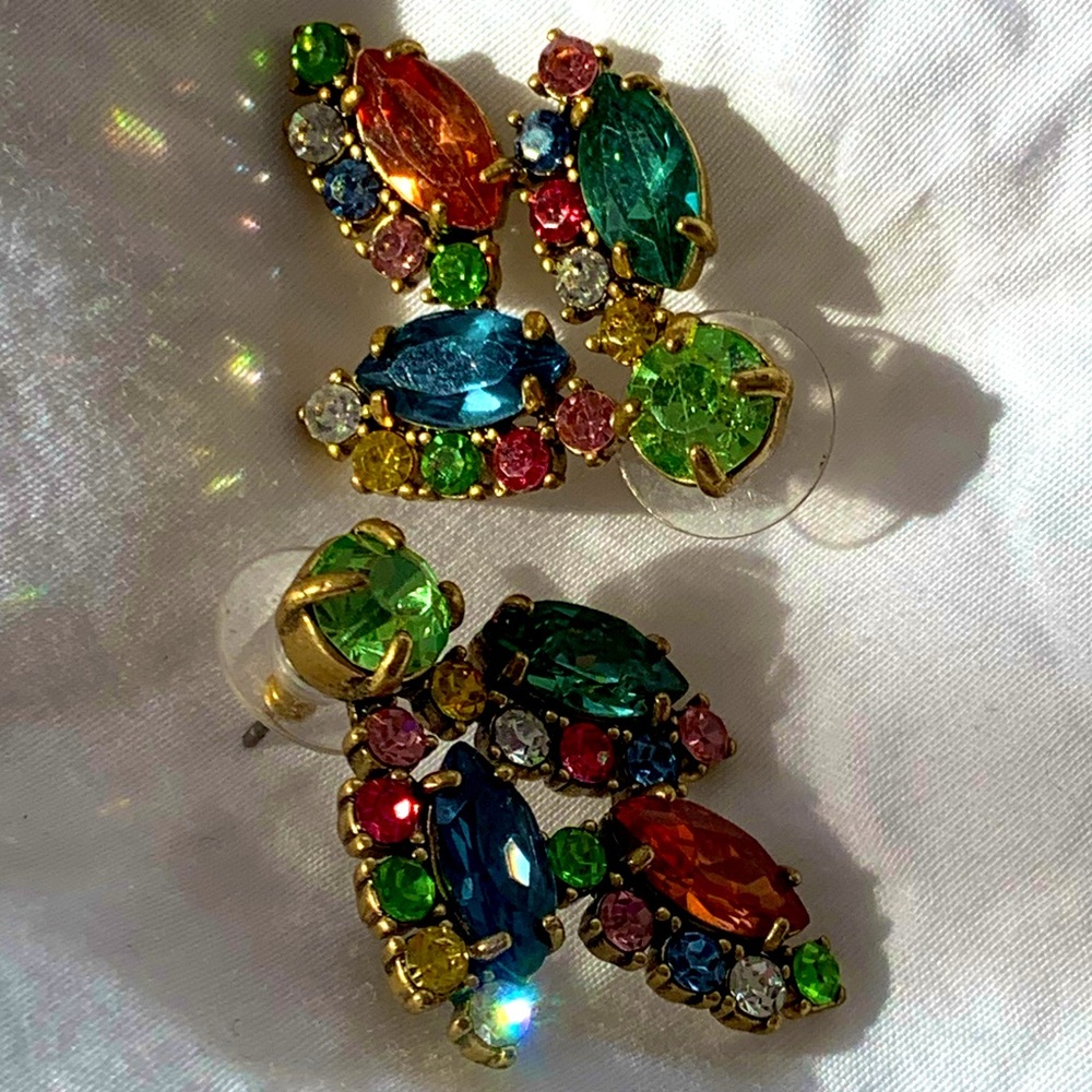 J crew multicolor statement earrings